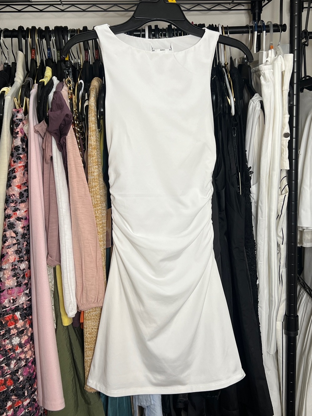 NEW Princess Polly Eklund Mini Dress White Petite Ruched Bodycon Dress - Picture 4 of 14